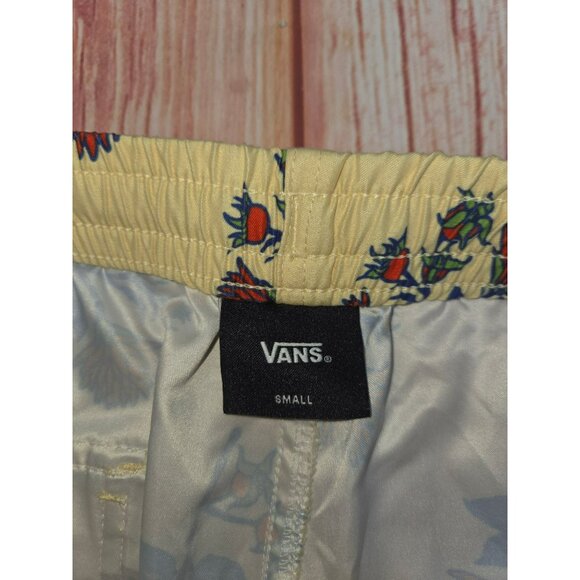 Vans Mens Floral Print Yellow Swim Trunks Small - Picture 4 of 7
